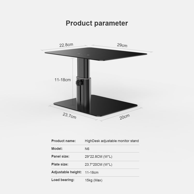 NILLKIN N6 Adjustable High Desk Laptop Monitor Stand Holder (Silver) - Laptop Stand by NILLKIN | Online Shopping UK | buy2fix