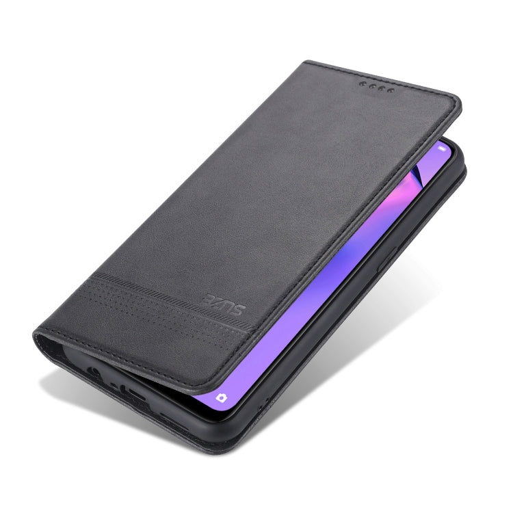 For Oppo Reno5 5G AZNS Magnetic Calf Texture Horizontal Flip Leather Case with Card Slots & Holder & Wallet(Black) - OPPO & vivo Accessories by AZNS | Online Shopping UK | buy2fix