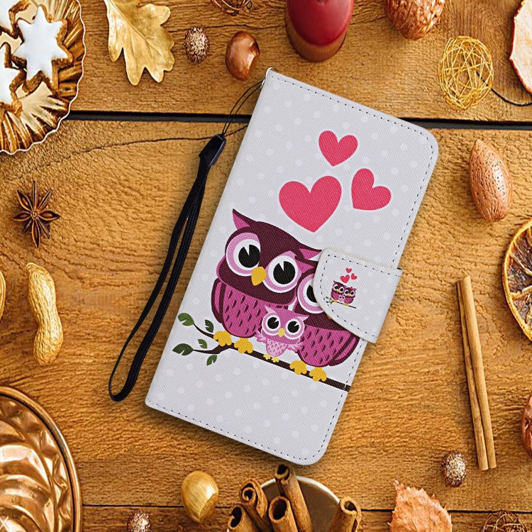 For Samsung Galaxy A02s(EU Edition) Colored Drawing Pattern Horizontal Flip Leather Case with Holder & Card Slots & Wallet & Lanyard(Owl Family) - Galaxy Phone Cases by ViLi | Online Shopping UK | buy2fix