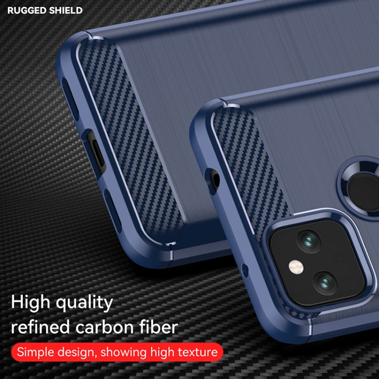 For Google Pixel 5a Brushed Texture Carbon Fiber TPU Case(Navy Blue) - Google Cases by buy2fix | Online Shopping UK | buy2fix