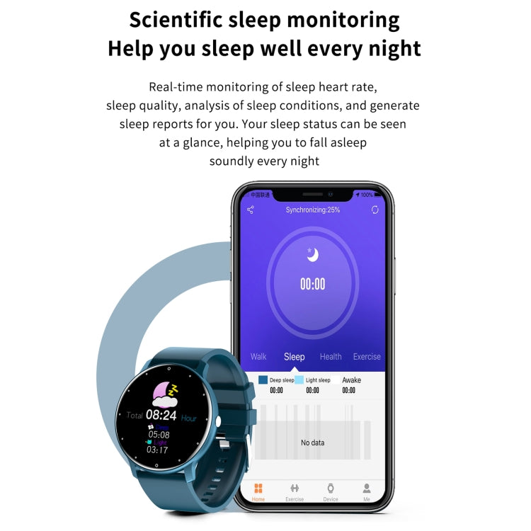 ZL02 1.28 inch Touch Screen IP67 Waterproof Smart Watch, Support Blood Pressure Monitoring / Sleep Monitoring / Heart Rate Monitoring(Blue) - Smart Wear by buy2fix | Online Shopping UK | buy2fix