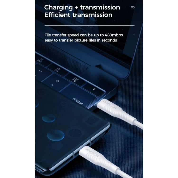 JOYROOM S-1230M3 60W PD Type-C / USB-C to Type-C / USB-C Fast Charging Data Cable, Length:1.2m(White) - USB-C & Type-C Cable by JOYROOM | Online Shopping UK | buy2fix