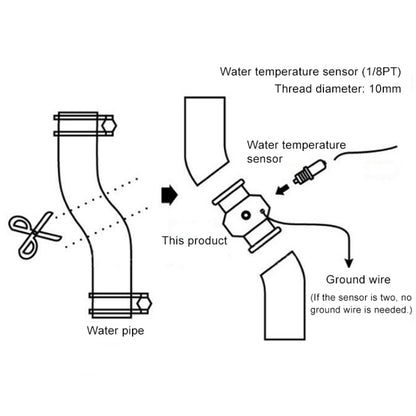 Car Water Temperature Meter Temperature Gauge Joint Pipe Radiator Sensor Adaptor Clamps, Size:38mm(Blue) - In Car by buy2fix | Online Shopping UK | buy2fix