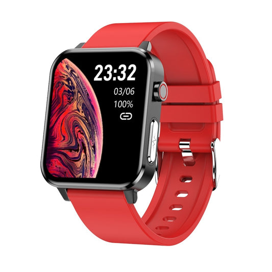 E86 1.7 inch TFT Color Screen IP68 Waterproof Smart Watch, Support Blood Oxygen Monitoring / Body Temperature Monitoring / AI Medical Diagnosis, Style: TPU Strap(Red) - Smart Wear by buy2fix | Online Shopping UK | buy2fix