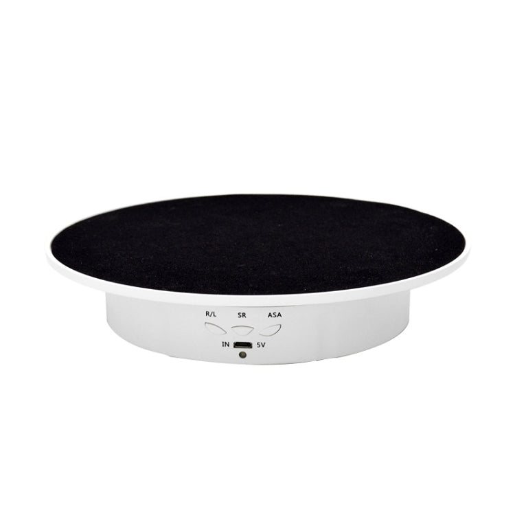 20cm USB Electric Rotating Turntable Display Stand Video Shooting Props Turntable for Photography, Load: 8kg(White Base Black Velvet) - Camera Accessories by buy2fix | Online Shopping UK | buy2fix