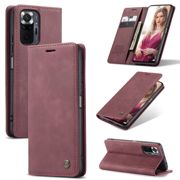 For Xiaomi Redmi Note 10 Pro 4G / Note 10 Pro Max CaseMe 013 Multifunctional Horizontal Flip Leather Case with Holder & Card Slot & Wallet(Wine Red) - Note 10 Pro Cases by CaseMe | Online Shopping UK | buy2fix