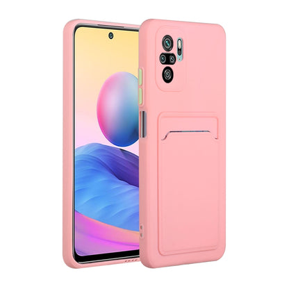 For Xiaomi Redmi Note 10 Pro Card Slot Design Shockproof TPU Protective Case(Pink) - Xiaomi Accessories by buy2fix | Online Shopping UK | buy2fix