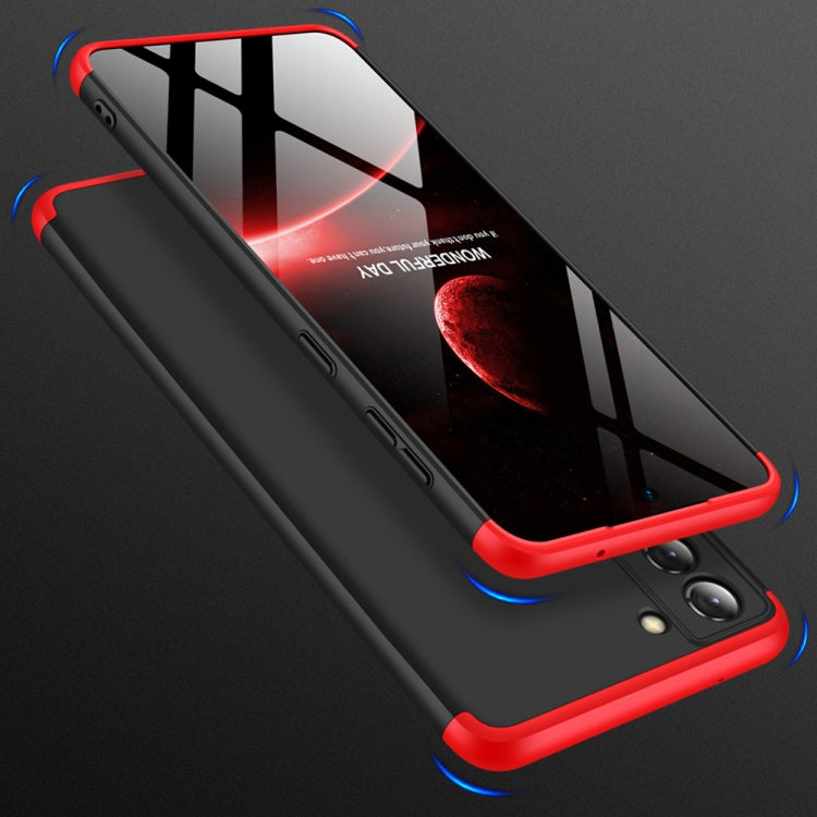 For Samsung Galaxy S21 FE GKK Three Stage Splicing Full Coverage PC Case(Black Red) - OPPO & vivo Accessories by GKK | Online Shopping UK | buy2fix