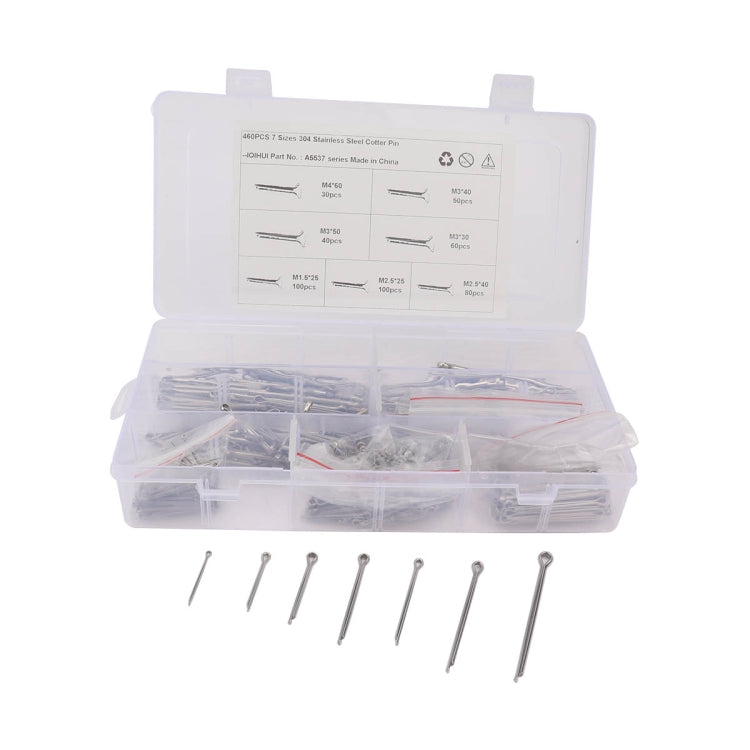 A5537 460 PCS Car U-shape 304 Stainless Steel Cotter Pin Clip Key Fastner Fitting Assortment Kit - In Car by buy2fix | Online Shopping UK | buy2fix