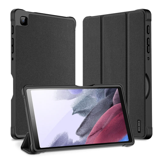 For Samsung Galaxy Tab A7 Lite DUX DUCIS Domo Series Horizontal Flip Magnetic PU Leather Case with Three-folding Holder(Black) - Tab A7 Lite T220 / T225 by DUX DUCIS | Online Shopping UK | buy2fix