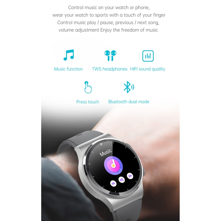 GT69 1.3 inch IPS Touch Screen IP67 Waterproof Bluetooth Earphone Smart Watch, Support Sleep Monitoring / Heart Rate Monitoring / Bluetooth Call(Black Steel Band) - Smart Watches by buy2fix | Online Shopping UK | buy2fix