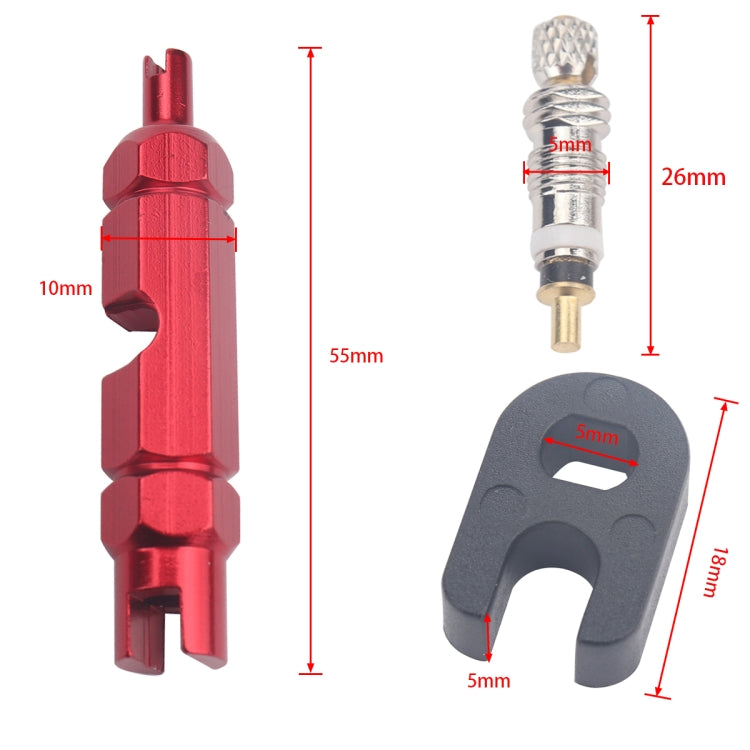 A5586 10 PCS Bicycle French Valve Core with Red Disassembly Tool - Outdoor & Sports by buy2fix | Online Shopping UK | buy2fix