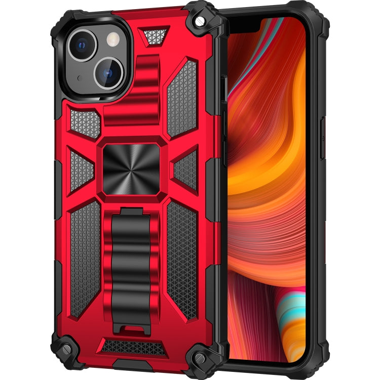 For iPhone 13 Pro Max Armor Shockproof TPU + PC Magnetic Protective Case with Holder (Red) - iPhone 13 Pro Max Cases by buy2fix | Online Shopping UK | buy2fix