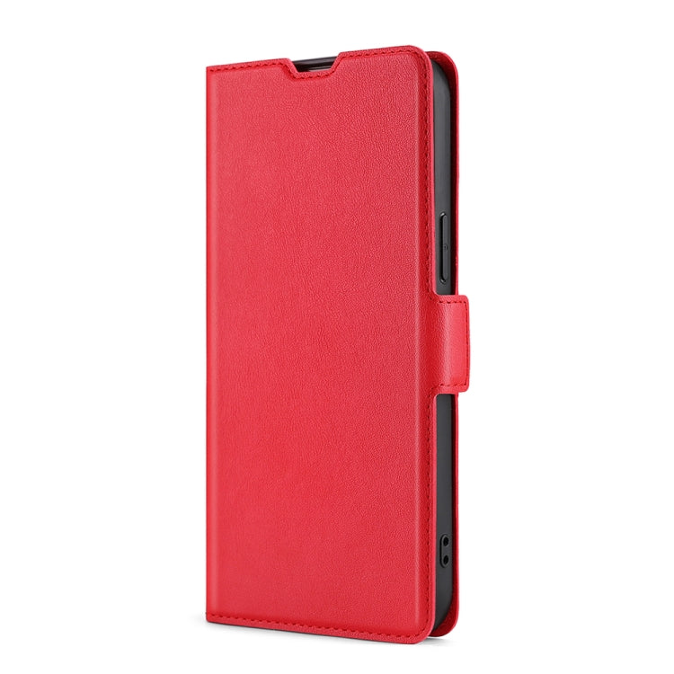 For iPhone X / XS Ultra-thin Voltage Side Buckle PU + TPU Horizontal Flip Leather Case with Holder & Card Slot(Red) - More iPhone Cases by buy2fix | Online Shopping UK | buy2fix