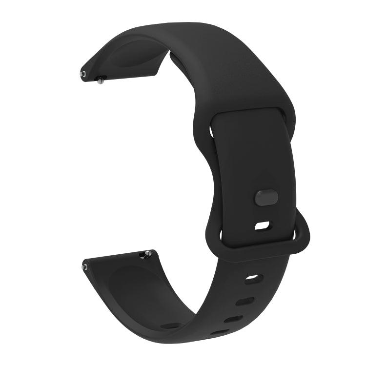 22mm For Apex 46mm /  Apex Pro / Ticwatch Pro 3 Universal Inner Back Buckle Perforation Silicone Watch Band(Black) - Watch Bands by buy2fix | Online Shopping UK | buy2fix