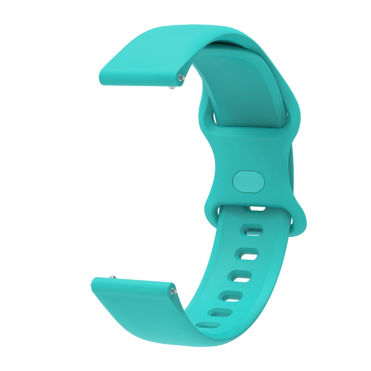 22mm For Apex 46mm /  Apex Pro / Ticwatch Pro 3 Universal Inner Back Buckle Perforation Silicone Watch Band(Mint Green) - Watch Bands by buy2fix | Online Shopping UK | buy2fix