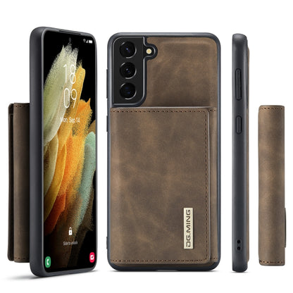 For Samsung Galaxy S21 DG.MING M1 Series 3-Fold Multi Card Wallet  Back Cover Shockproof Case with Holder Function(Coffee) - Galaxy Phone Cases by DG.MING | Online Shopping UK | buy2fix