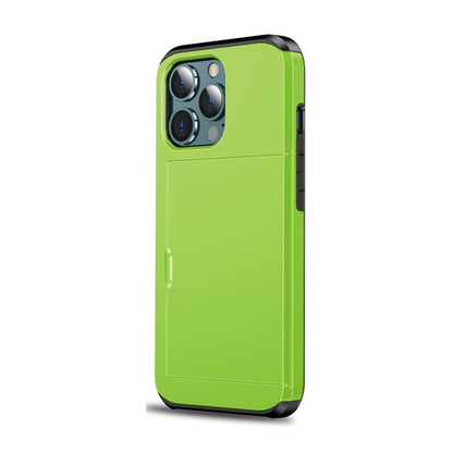 For iPhone 13 Pro Max Shockproof Armor Protective Case with Slide Card Slot (Green) - iPhone 13 Pro Max Cases by buy2fix | Online Shopping UK | buy2fix