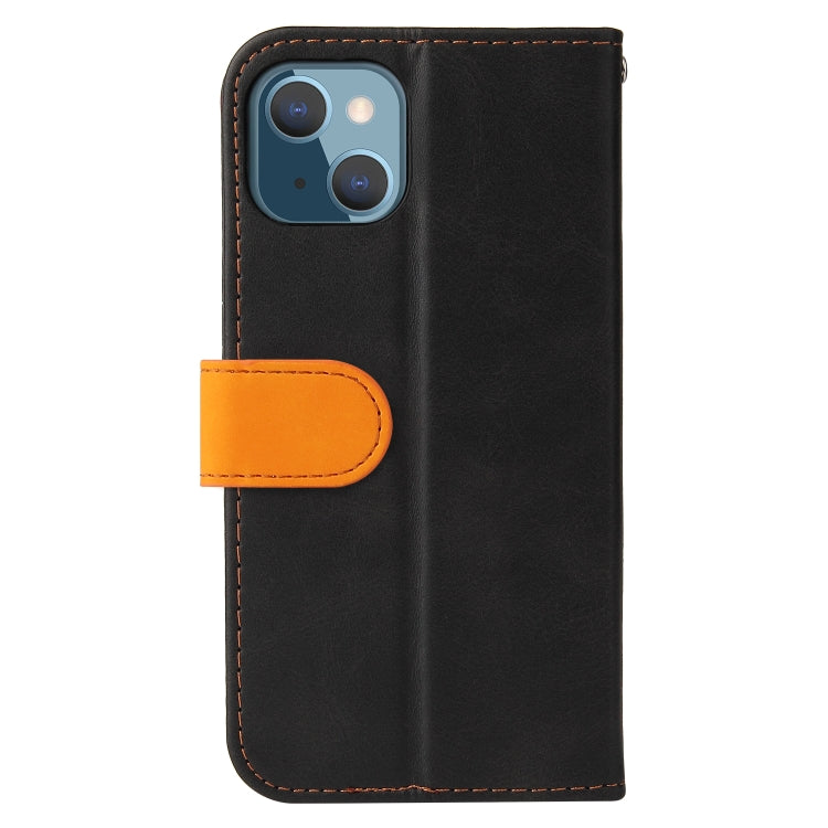 For iPhone 13 mini Business Stitching-Color Horizontal Flip PU Leather Case with Holder & Card Slots & Photo Frame (Orange) - iPhone 13 mini Cases by buy2fix | Online Shopping UK | buy2fix