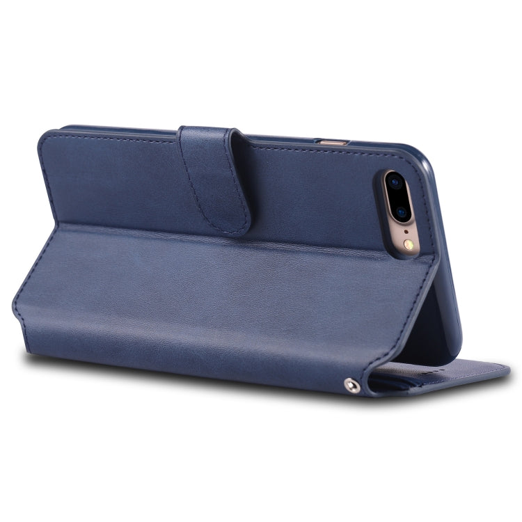 For iPhone 7 Plus / 8 Plus AZNS Calf Texture Magnetic Horizontal Flip PU Leather Case with Holder & Card Slots & Photo Frame(Blue) - More iPhone Cases by AZNS | Online Shopping UK | buy2fix