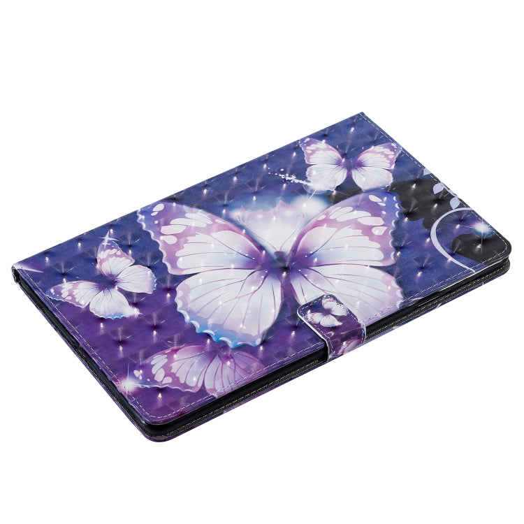 For Galaxy Tab A 10.1 (2019) 3D Colored Drawing Horizontal Flip Leather Case with Holder & Card Slots & Wallet (Purple Butterfly) - Tab A 10.1 by buy2fix | Online Shopping UK | buy2fix