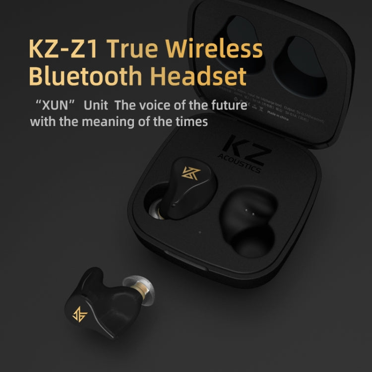 KZ Z1 1DD Dynamic True Wireless Bluetooth 5.0 Sports In-ear Earphone(Black) - In Ear Wired Earphone by KZ | Online Shopping UK | buy2fix