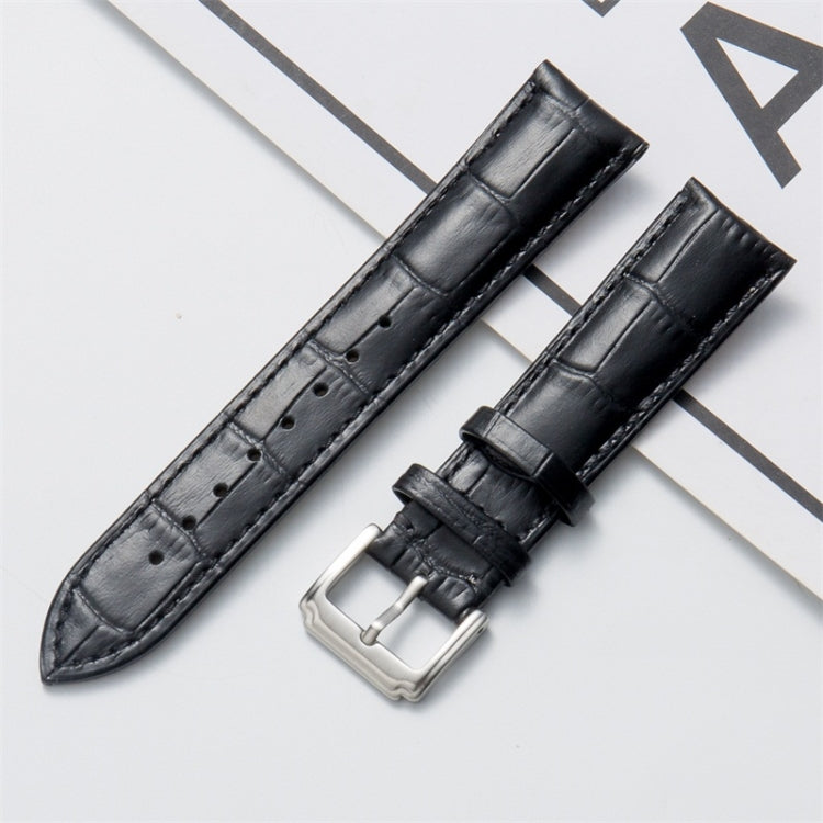 18mm Calf Leather Watch Band(Black) - Smart Wear by buy2fix | Online Shopping UK | buy2fix