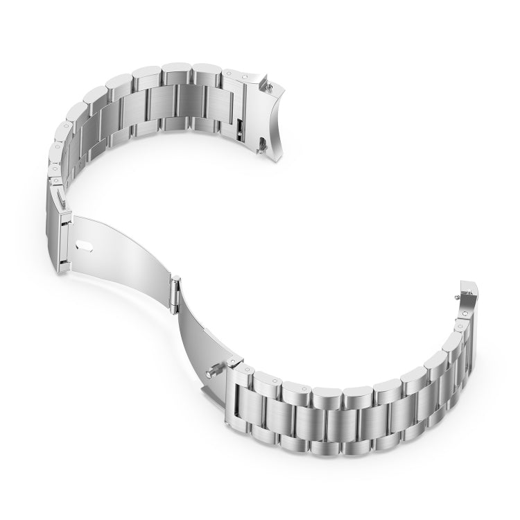 For Samsung Galaxy Watch4 / Watch4 Classic Three Strains Steel Watch Band(Silver) - Smart Wear by buy2fix | Online Shopping UK | buy2fix