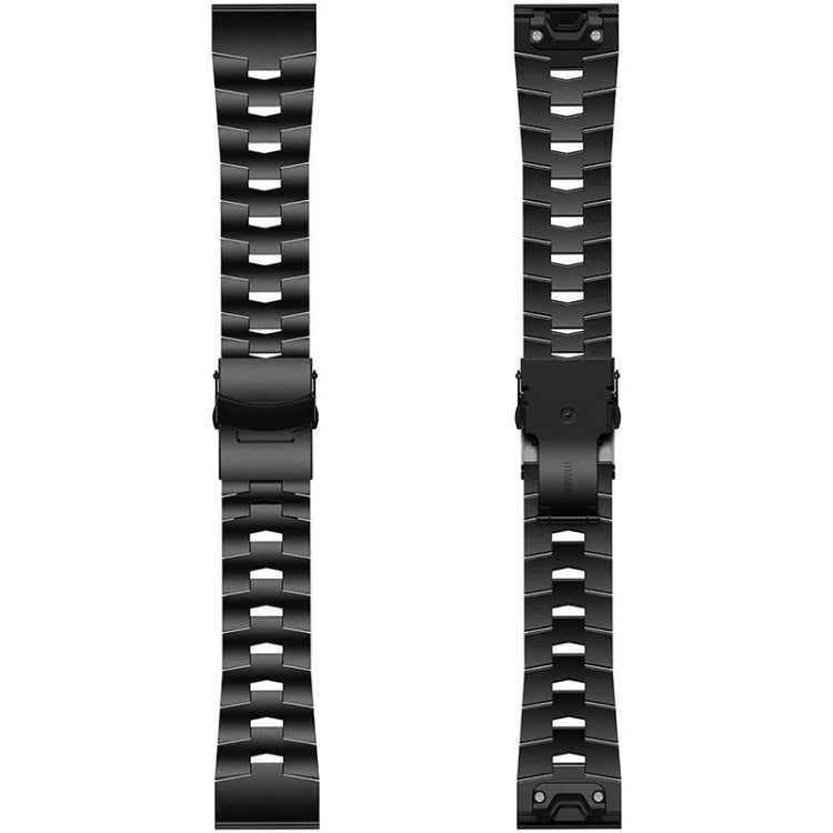 For Garmin Fenix 6 22mm Titanium Alloy Quick Release Watch Band(Black) - Smart Wear by buy2fix | Online Shopping UK | buy2fix