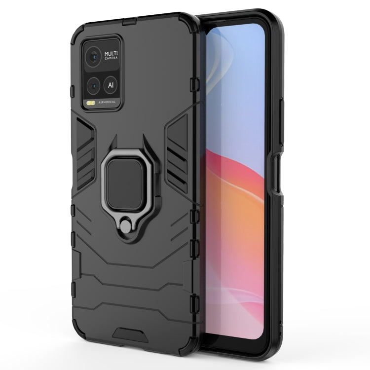 For vivo Y21 Shockproof PC + TPU Protective Case with Magnetic Ring Holder(Black) - OPPO & vivo Accessories by buy2fix | Online Shopping UK | buy2fix