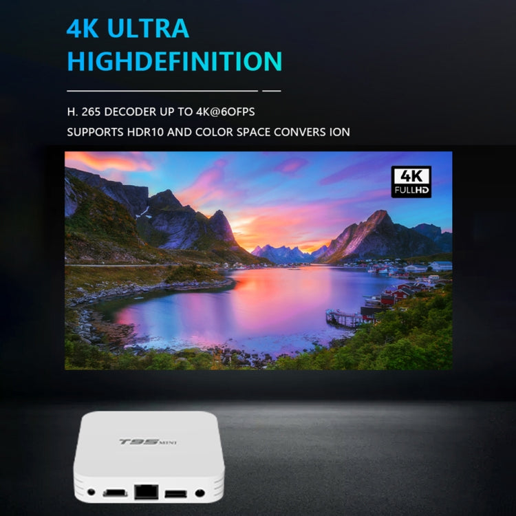 T95MINI 4K HD Network TV Set Top Box, Android 10.0, Allwinner H313 Quad Core 64-bit Cortex-A53, 1GB + 8GB, Support 2.4G WiFi, HDMI, AV, LAN, USB 2.0, EU Plug - Consumer Electronics by buy2fix | Online Shopping UK | buy2fix