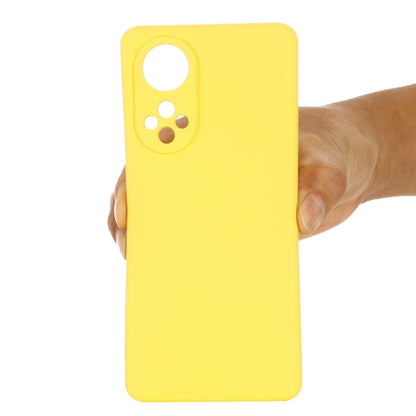 For Huawei Nova 9 Solid Color Liquid Silicone Dropproof Full Coverage Protective Case(Yellow) - Mobile Accessories by buy2fix | Online Shopping UK | buy2fix