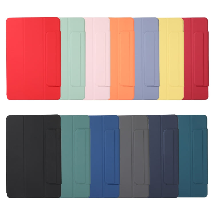 For Xiaomi Pad 5 / Pad 5 Pro Solid Color Magnetic Buckle Horizontal Flip Leather Case with Holder(Dark Blue) - Xiaomi Accessories by buy2fix | Online Shopping UK | buy2fix