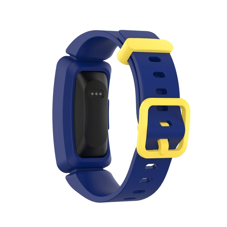 For Fitbit Inspire HR / Ace 2 Silicone Smart Watch  Watch Band(Blue + Yellow Buckle) - Smart Wear by buy2fix | Online Shopping UK | buy2fix