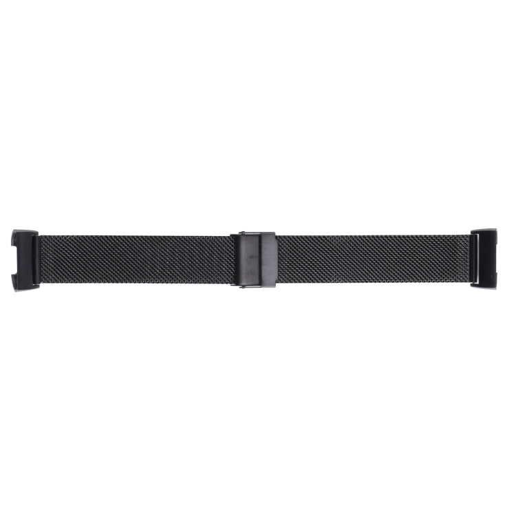 For Fitbit Charge 4 Double Insurance Buckle Milanese Watch Band(Black) - Smart Wear by buy2fix | Online Shopping UK | buy2fix