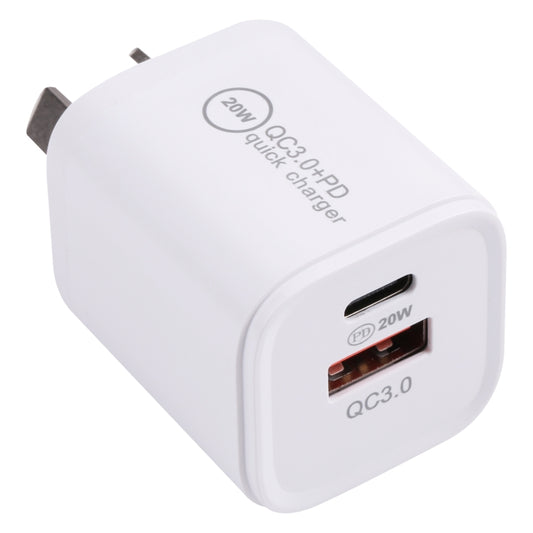 20WACB 20W QC3.0 + PD Quick Charger, Plug Specification:AU Plug(White) - Apple Accessories by buy2fix | Online Shopping UK | buy2fix