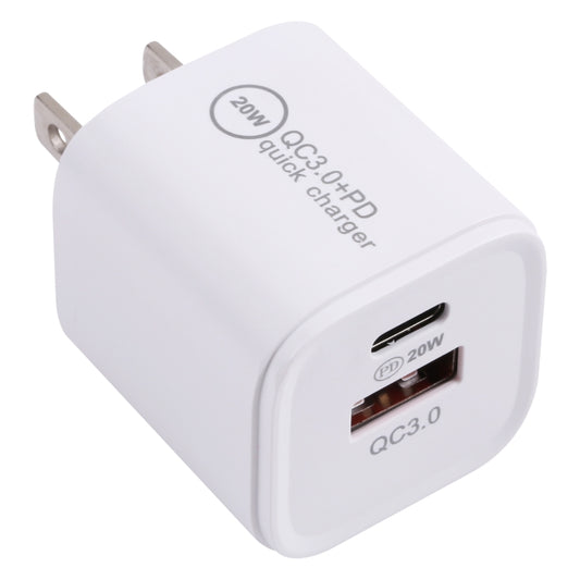 20WACB 20W QC3.0 + PD Quick Charger, Plug Specification:US Plug(White) - Apple Accessories by buy2fix | Online Shopping UK | buy2fix