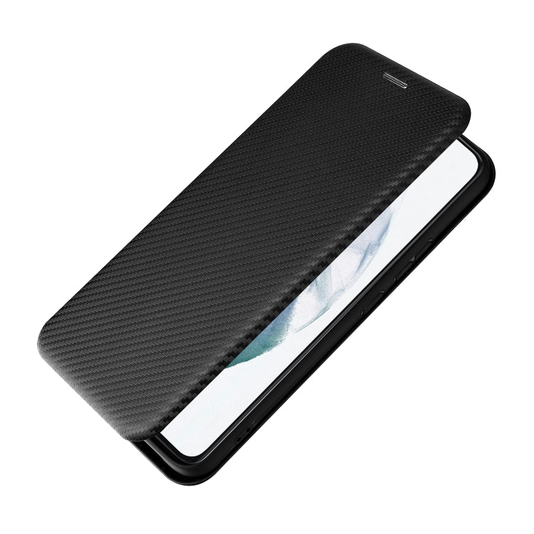For Samsung Galaxy S22 Carbon Fiber Texture Horizontal Flip Leather Phone Case(Black) - Samsung Accessories by buy2fix | Online Shopping UK | buy2fix