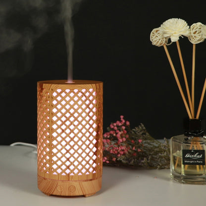 200ml Hollow-out Forest Pattern Wooden Essential Oil Aromatherapy Machine Ultrasonic Humidifier Automatic Alcohol Sprayer, Plug Specification:AU Plug(Light Brown-1) - Home & Garden by buy2fix | Online Shopping UK | buy2fix