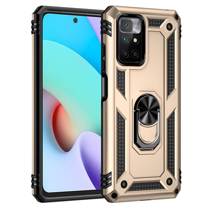 For Xiaomi Redmi 10 Shockproof TPU + PC Phone Case with 360 Degree Rotating Holder(Gold) - Xiaomi Cases by buy2fix | Online Shopping UK | buy2fix