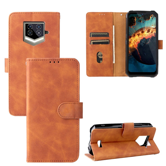 For Oukitel WP15 5G Solid Color Skin Feel Magnetic Buckle Leather Phone Case(Brown) - More Brand by buy2fix | Online Shopping UK | buy2fix