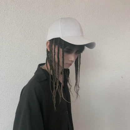 Dreadlocks Wig Hat One-piece Headgear for Men and Women, Style: White Cap(Light Brown Braid About 35cm) - Wigs by buy2fix | Online Shopping UK | buy2fix