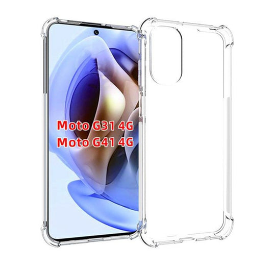 For Motorola Moto G31 Shockproof Non-slip Thickening TPU Phone Case(Transparent) - Motorola Cases by buy2fix | Online Shopping UK | buy2fix