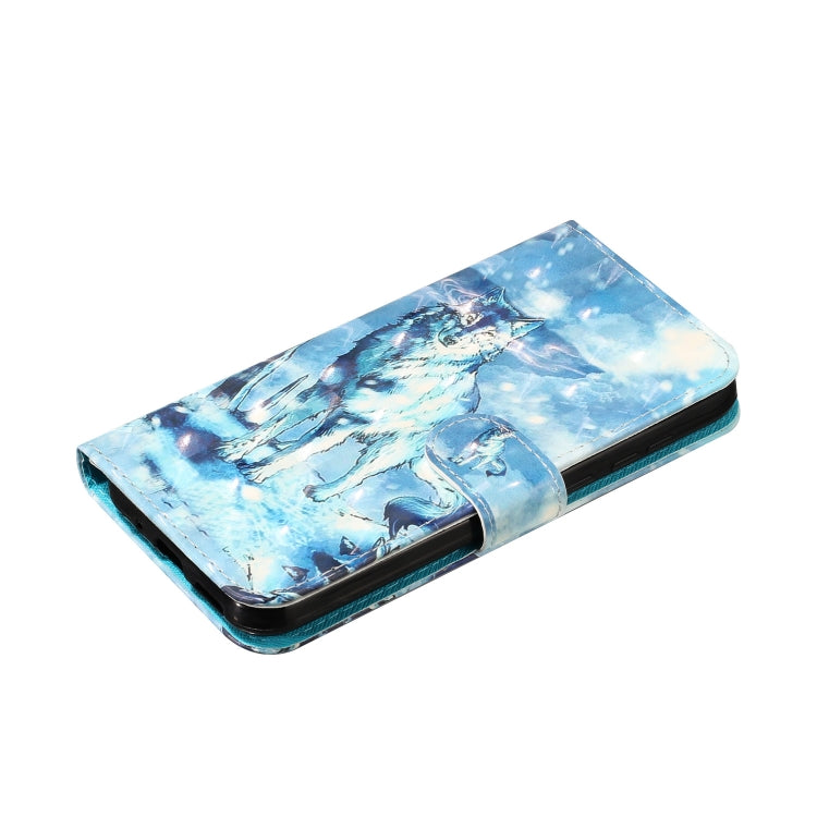 For Samsung Galaxy S22 5G 3D Pattern Horizontal Flip PU Leather Phone Case(Snow Wolf) - Galaxy S22 5G Cases by buy2fix | Online Shopping UK | buy2fix