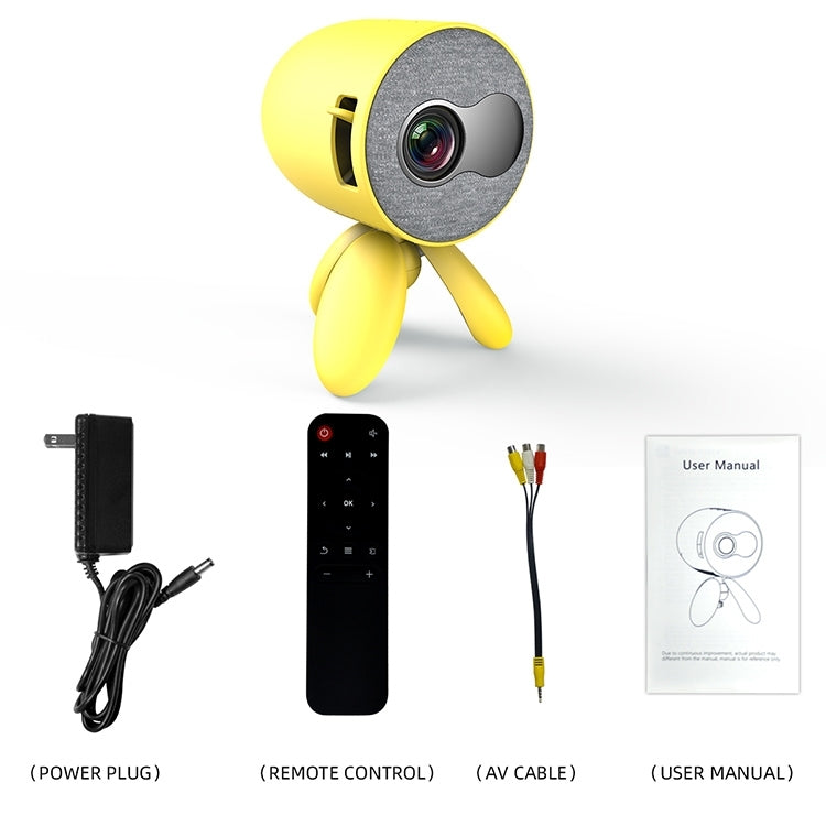 YG220 Same Screen Version Children Projector Mini LED Portable Home Speaker Projector, Plug Type:US Plug(Yellow) - Consumer Electronics by buy2fix | Online Shopping UK | buy2fix