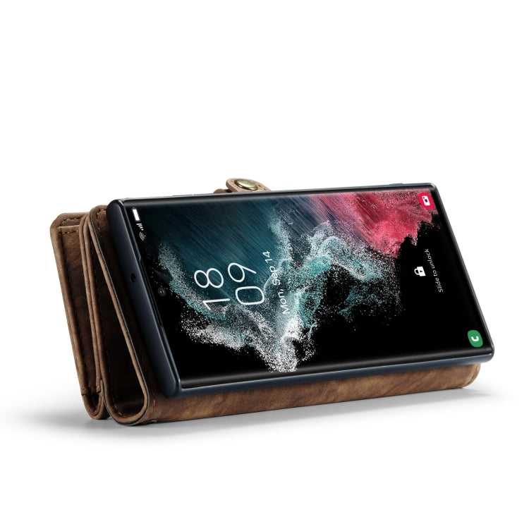 For Samsung Galaxy S22 Ultra 5G CaseMe-008 Detachable Multifunctional Horizontal Flip Leather Case(Brown) - Samsung Accessories by CaseMe | Online Shopping UK | buy2fix