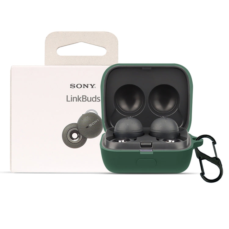 Solid Color Earphone Protective Case For Sony LinkBuds(Dark Green) - Sony Earphone Case by buy2fix | Online Shopping UK | buy2fix