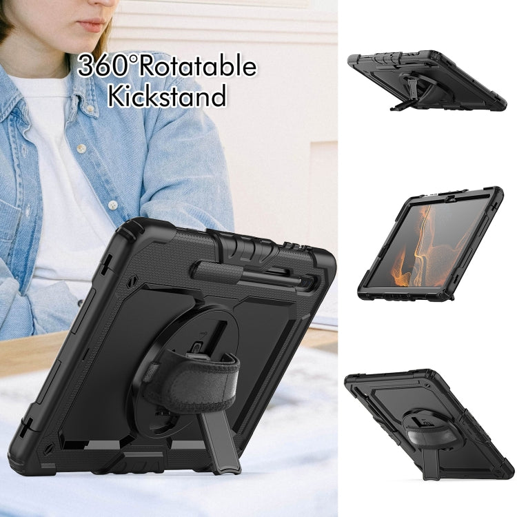For Samsung Galaxy Tab S8+ 12.4 inch SM-X800 Silicone + PC Tablet Case(Black) - Galaxy Tab S8+ Cases by buy2fix | Online Shopping UK | buy2fix