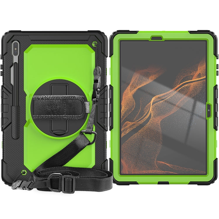 For Samsung Galaxy Tab S8+ 12.4 inch SM-X800 Silicone + PC Tablet Case(Black+Yellow Green) - Galaxy Tab S8+ Cases by buy2fix | Online Shopping UK | buy2fix