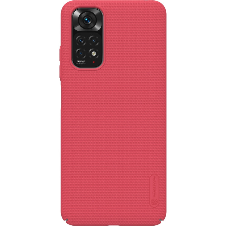 For Xiaomi Redmi Note 11 4G Global NILLKIN Frosted PC Phone Case(Red) - Xiaomi Cases by NILLKIN | Online Shopping UK | buy2fix